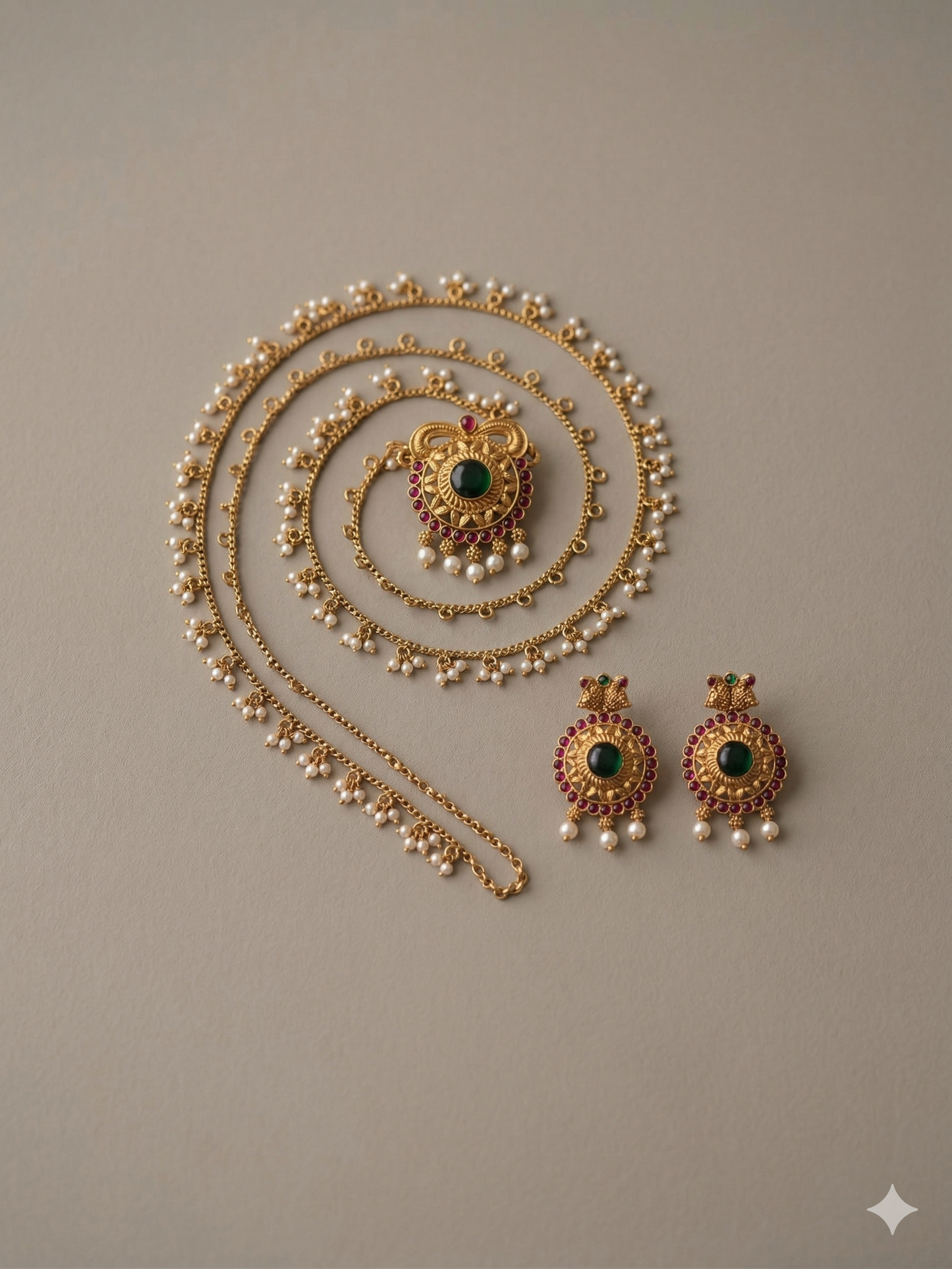 Matt Finish Necklace Set with Earrings