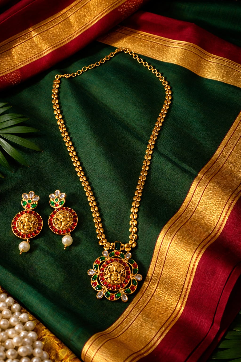 Ganapati Pendant Chain with Earrings