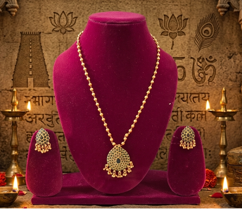 Ananta Temple Necklace with Earrings