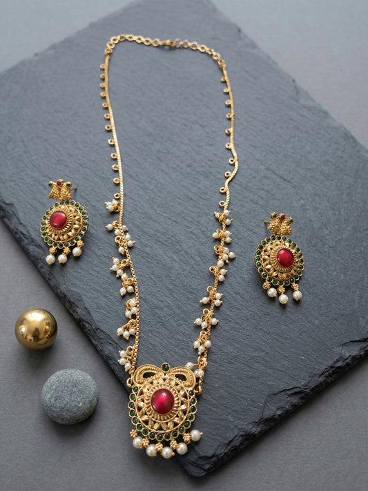 Matt Finish Necklace Set with Earrings