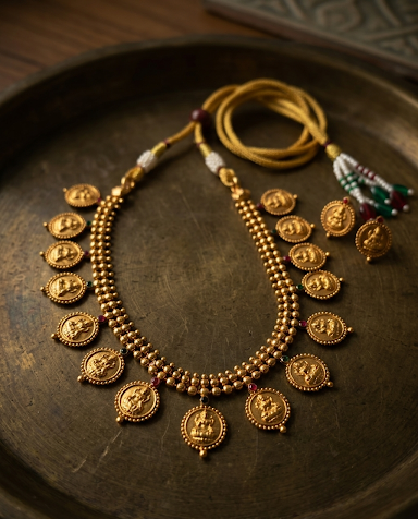 Lightweight Kaashu Mala with Earrings