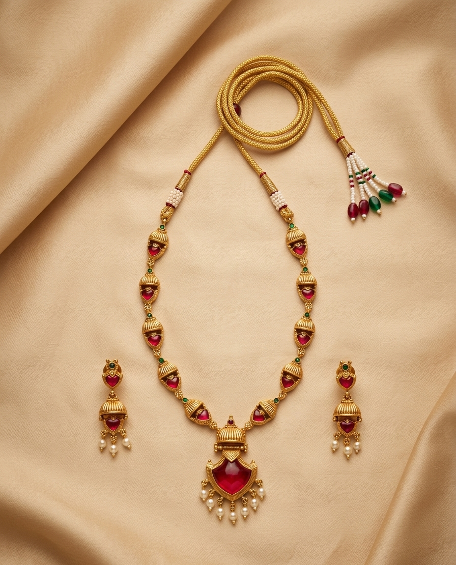 Umbrella Palakka Necklace with Earrings
