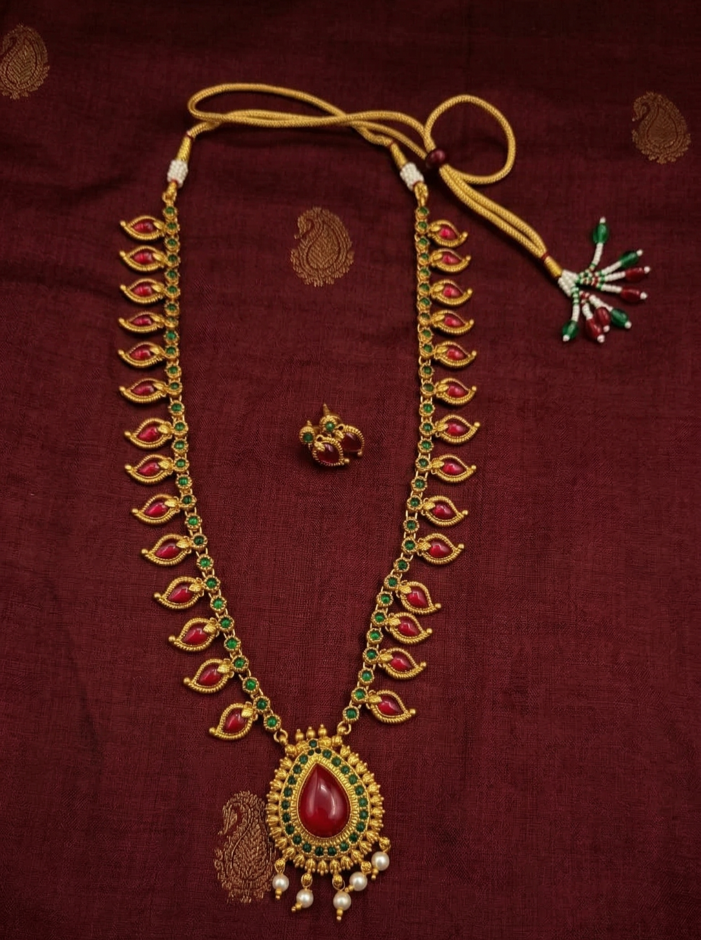 Manga Maala with Pendant and Earrings