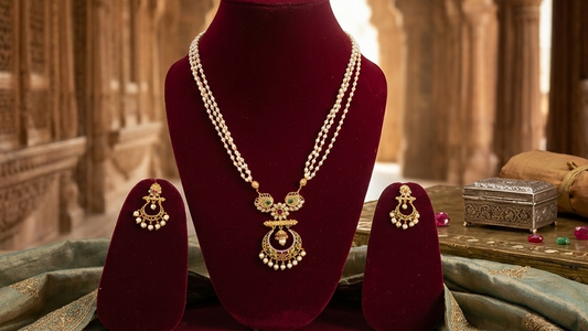 Chippy Kemp Pendant Haaram with Earrings