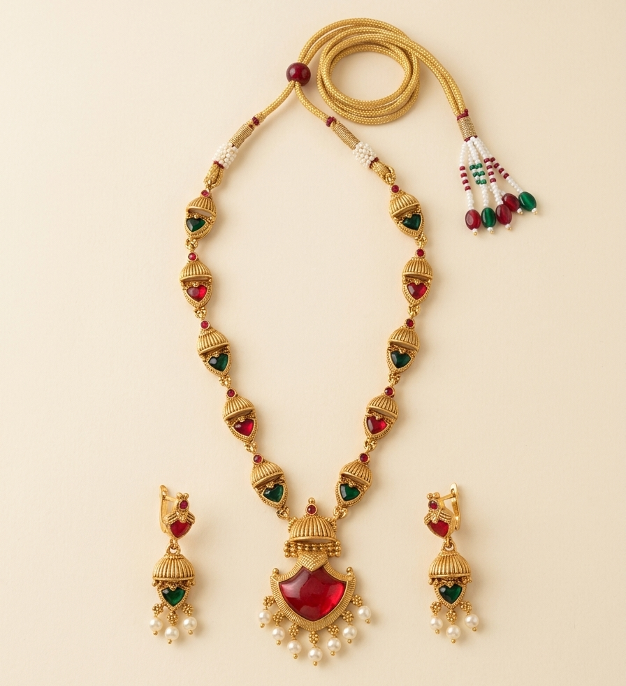 Umbrella Palakka Necklace with Earrings