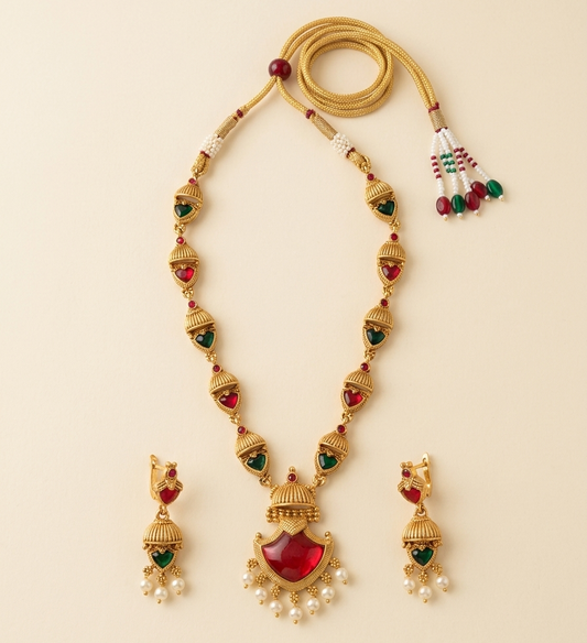Umbrella Palakka Necklace with Earrings