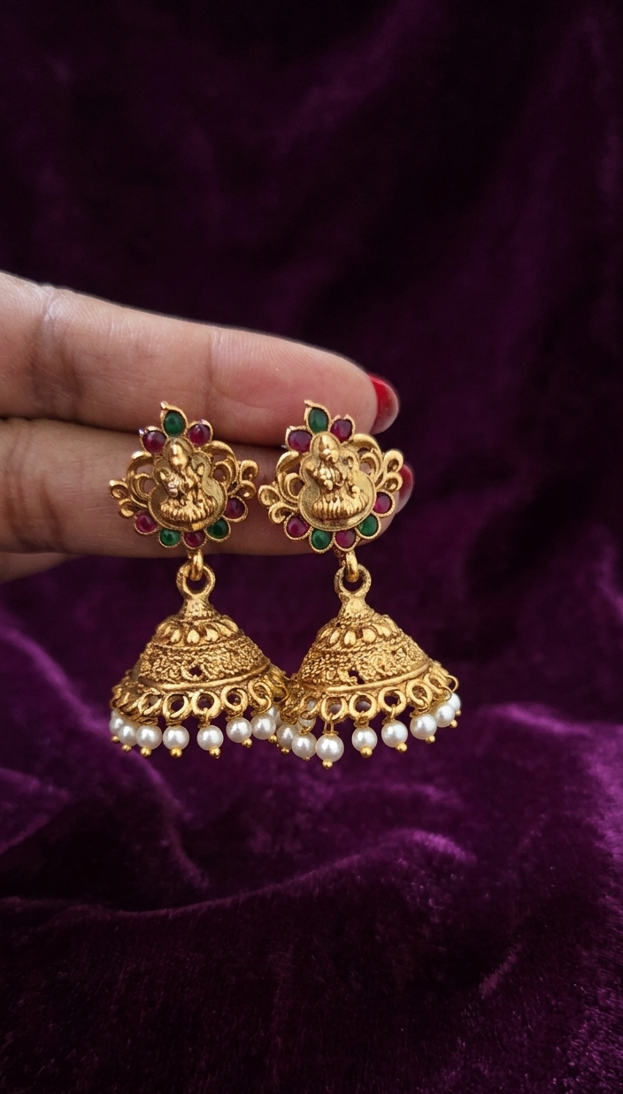 Saraswati Pendant Long Haaram with Jhumka