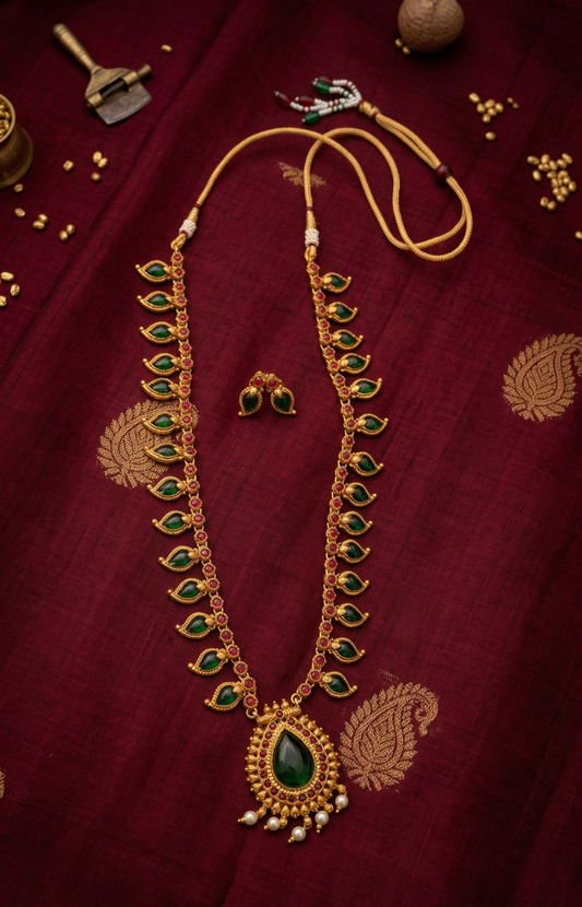 Manga Maala with Pendant and Earrings