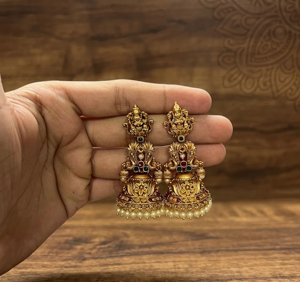 Lakshmi Peacock Antique Jhumka
