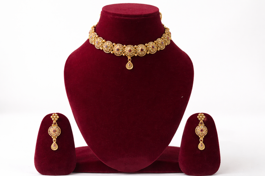 Rasi Coin Chocker with Earrings