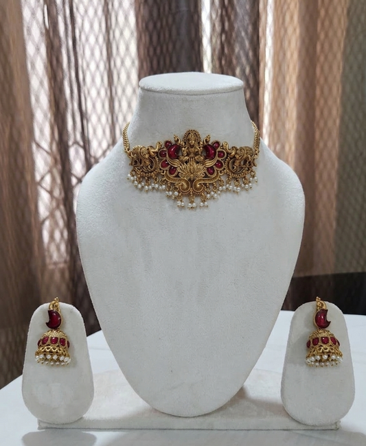 Lakshmi Chocker with Mango Studded Jhumka
