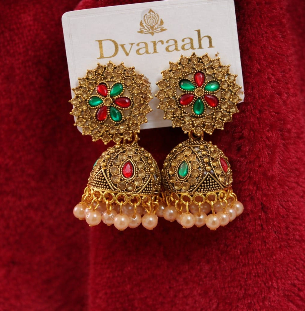 Multi Stone Jhumka