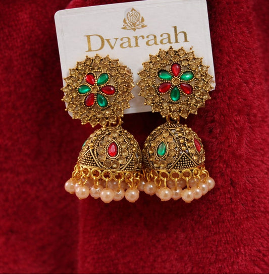 Multi Stone Jhumka